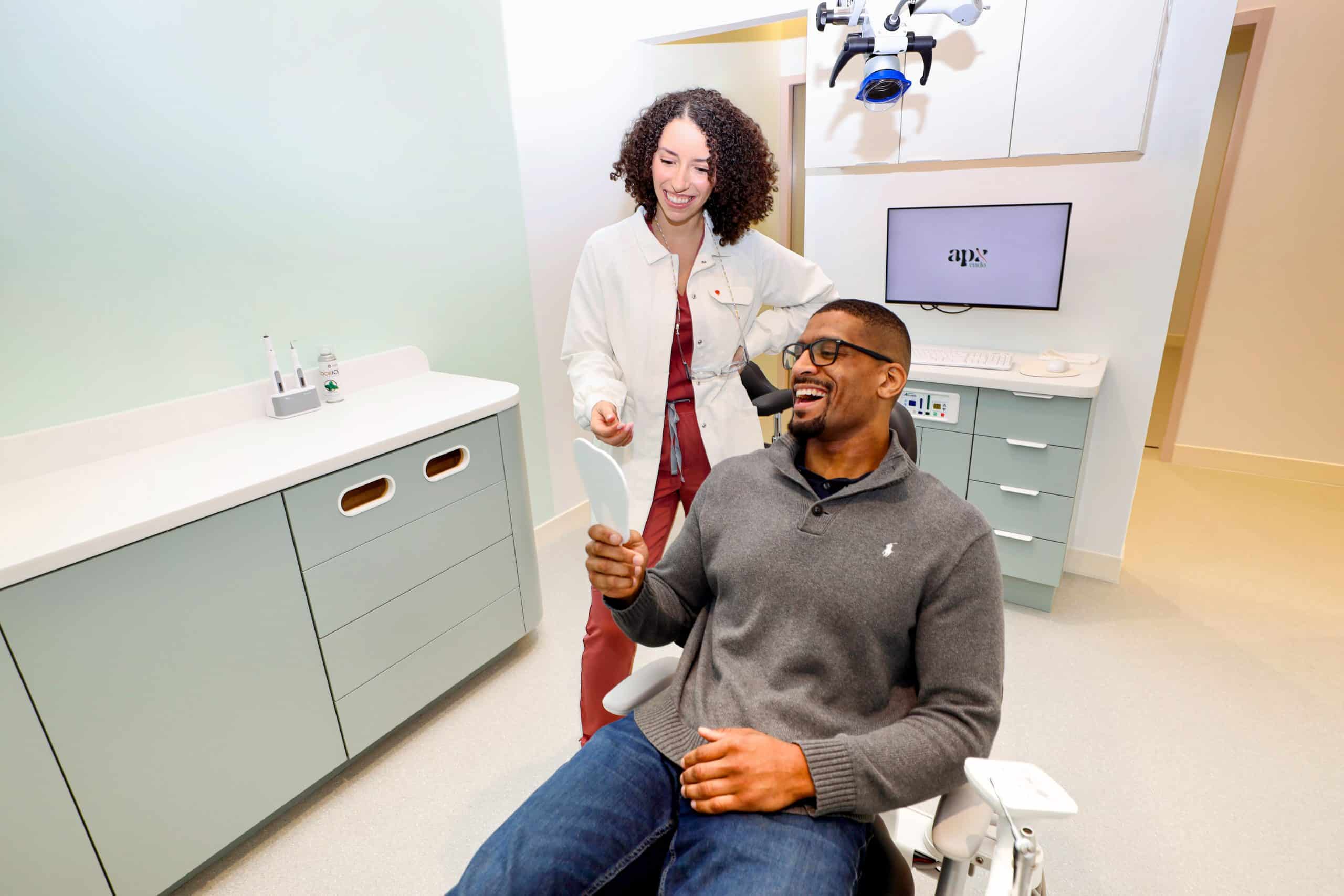 Doctor patient smiling